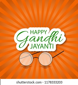 Vector illustration of a background or poster for Happy Gandhi Jayanti or 2nd October.