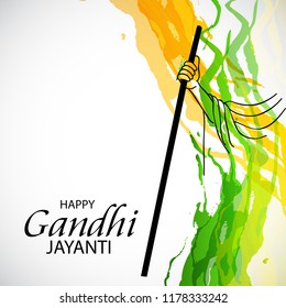 Imagen vectorial de un fondo o afiche para Feliz Gandhi Jayanti o 2 de Octubre.