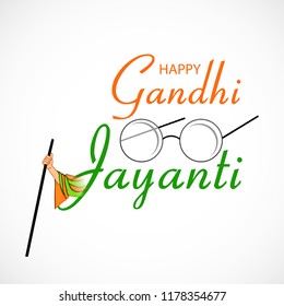 Vector illustration of a background or poster for Happy Gandhi Jayanti or 2nd October.