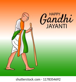 Vector illustration of a background or poster for Happy Gandhi Jayanti or 2nd October.