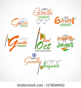 Vector illustration of a background or poster for Happy Gandhi Jayanti or 2nd october.