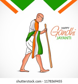 Vector illustration of a background or poster for Happy Gandhi Jayanti or 2nd october.