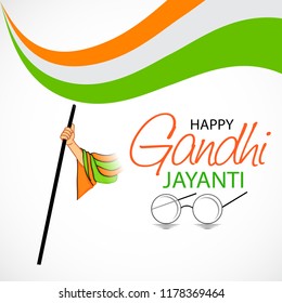 Vector illustration of a background or poster for Happy Gandhi Jayanti or 2nd october.