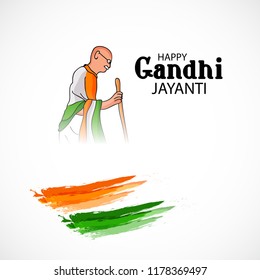 Vector illustration of a background or poster for Happy Gandhi Jayanti or 2nd october.