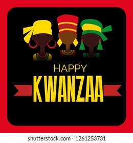 Vector illustration of a background or poster for Happy Kwanzaa.