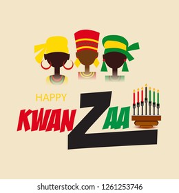 Vector illustration of a background or poster for Happy Kwanzaa.