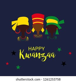 Vector illustration of a background or poster for Happy Kwanzaa.