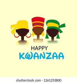 Vector illustration of a background or poster for Happy Kwanzaa.