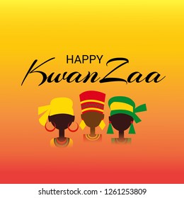 Vector illustration of a background or poster for Happy Kwanzaa.