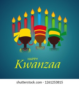 Vector illustration of a background or poster for Happy Kwanzaa.