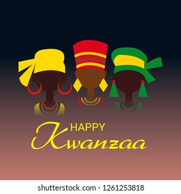 Vector illustration of a background or poster for Happy Kwanzaa.