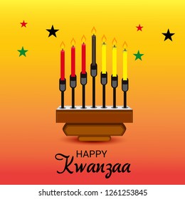 Vector illustration of a background or poster for Happy Kwanzaa.