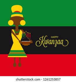 Vector illustration of a background or poster for Happy Kwanzaa.
