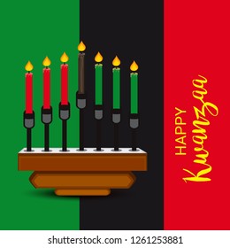 Vector illustration of a background or poster for Happy Kwanzaa.