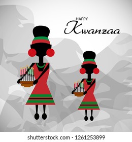 Vector illustration of a background or poster for Happy Kwanzaa.