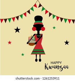 Vector illustration of a background or poster for Happy Kwanzaa.