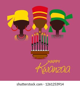 Vector illustration of a background or poster for Happy Kwanzaa.