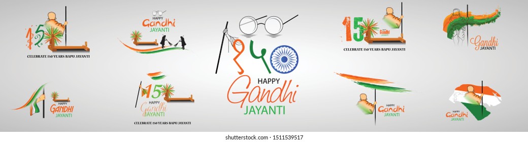 Vector illustration of a background or poster for Happy Gandhi Jayanti or 2nd october.