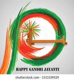 Vector illustration of a background or poster for Happy Gandhi Jayanti or 2nd october.