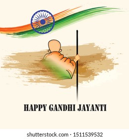 Vector illustration of a background or poster for Happy Gandhi Jayanti or 2nd october.
