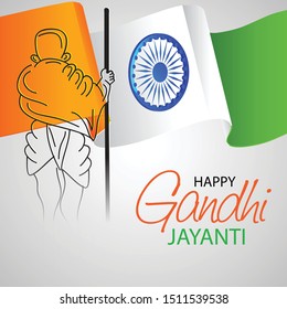 Vector illustration of a background or poster for Happy Gandhi Jayanti or 2nd october.