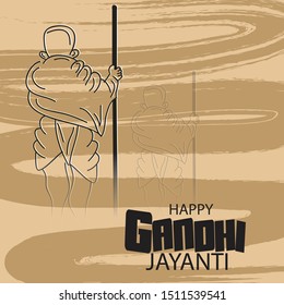 Vector illustration of a background or poster for Happy Gandhi Jayanti or 2nd october.