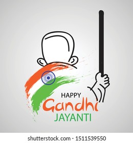 Vector illustration of a background or poster for Happy Gandhi Jayanti or 2nd october.