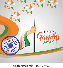 Vector illustration of a background or poster for Happy Gandhi Jayanti or 2nd october.