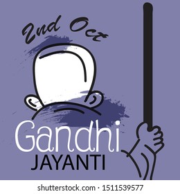 Vector illustration of a background or poster for Happy Gandhi Jayanti or 2nd october.
