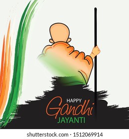 Vector illustration of a background or poster for Happy Gandhi Jayanti or 2nd october.
