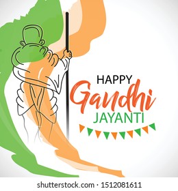 Vector illustration of a background or poster for Happy Gandhi Jayanti or 2nd october.