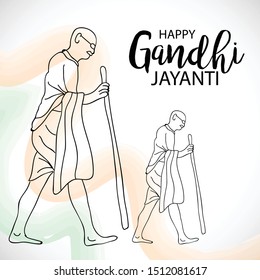 Vector illustration of a background or poster for Happy Gandhi Jayanti or 2nd october.
