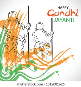 Vector illustration of a background or poster for Happy Gandhi Jayanti or 2nd october.