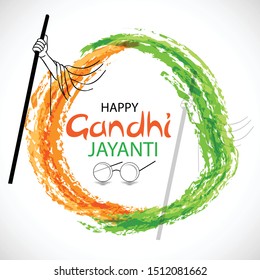Vector illustration of a background or poster for Happy Gandhi Jayanti or 2nd october.