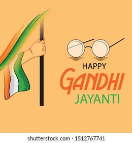 Vector illustration of a background or poster for Happy Gandhi Jayanti or 2nd october.