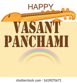 Vector illustration of a background or poster for Happy Vasant Panchami.