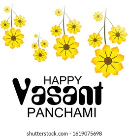 Vector illustration of a background or poster for Happy Vasant Panchami.