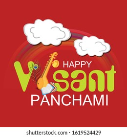 Vector illustration of a background or poster for Happy Vasant Panchami.