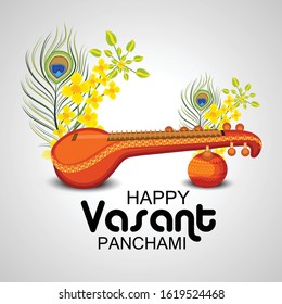 Vector illustration of a background or poster for Happy Vasant Panchami.
