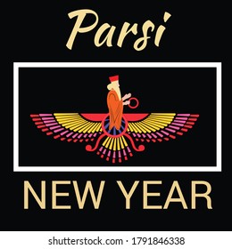 Vector illustration of a background or poster For Happy Parsi New Year.
