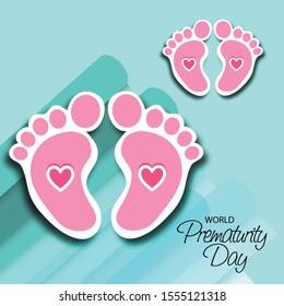 Vector illustration of a Background or Poster for Health care, World Prematurity Day