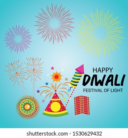 Vector illustration of a background or poster For hindu festival Happy Diwali.