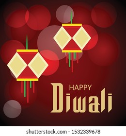 Vector illustration of a background or poster For hindu festival Happy Diwali.