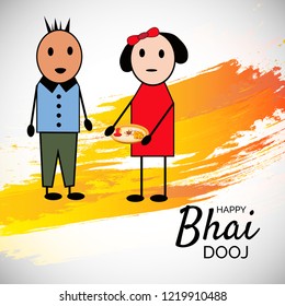 Vector illustration of a background or poster of Indian festival Happy Bhai Dooj.