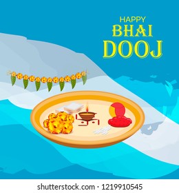 Vector illustration of a background or poster of Indian festival Happy Bhai Dooj.