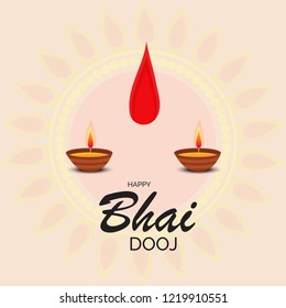 Vector illustration of a background or poster of Indian festival Happy Bhai Dooj.
