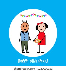 Vector illustration of a background or Poster for Indian festival celebration Happy Bhai Dooj.