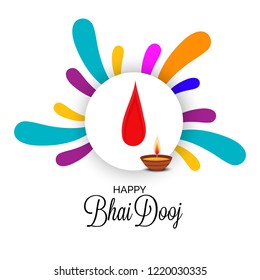 Vector illustration of a background or Poster for Indian festival celebration Happy Bhai Dooj.