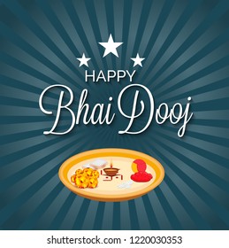 Vector illustration of a background or Poster for Indian festival celebration Happy Bhai Dooj.
