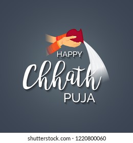 Vector illustration of a Background And Poster For Indian festival Happy Chhath Puja.